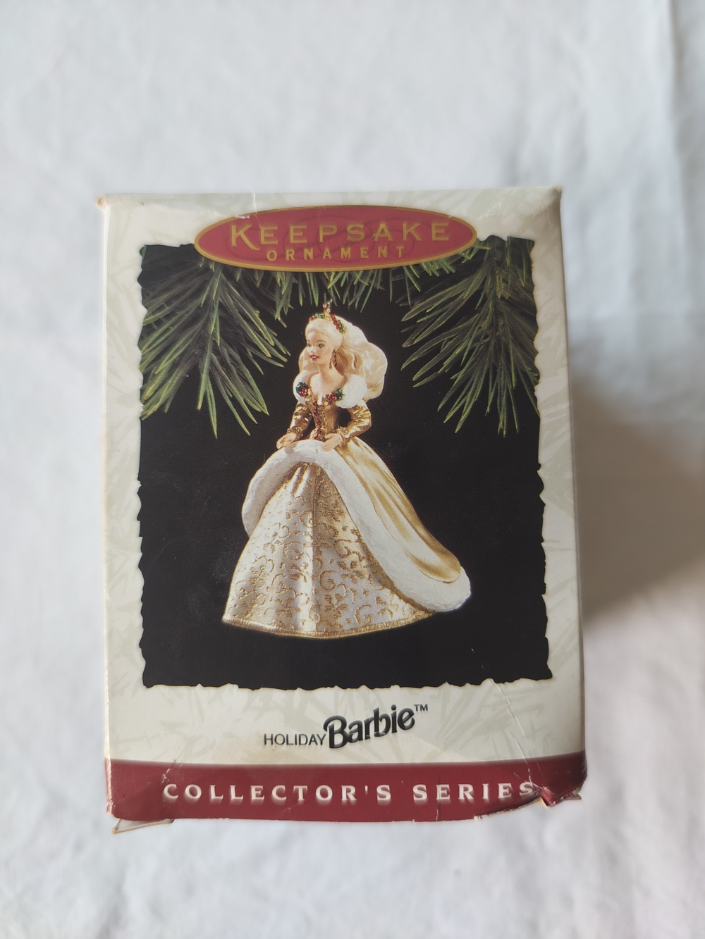 Holiday Barbie Keepsake Ornament - Gold & White